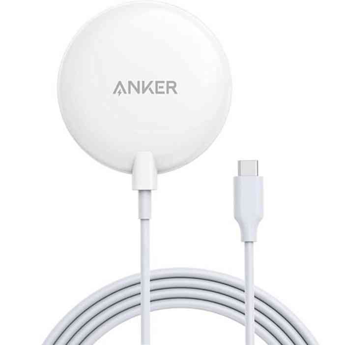Anker Magnetic Wireless Charger, with 5 ft Built-in USB-C Cable，PowerWave Magnetic Pad Lite Only for iPhone 12(No AC Adapter)